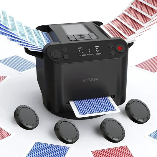 🎲 2-in-1 Automatic Card Shuffler & Dealer with Wireless Remotes
